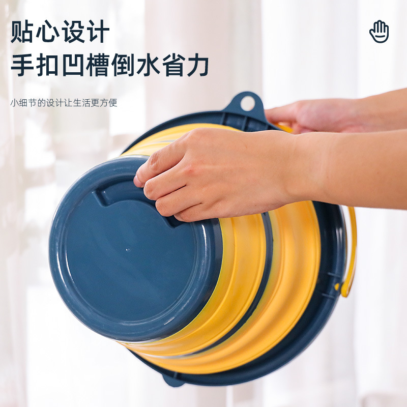 家用车用便携硅胶折叠水桶批发 户外钓鱼便携式折叠伸缩硅胶 水桶 - Image 3