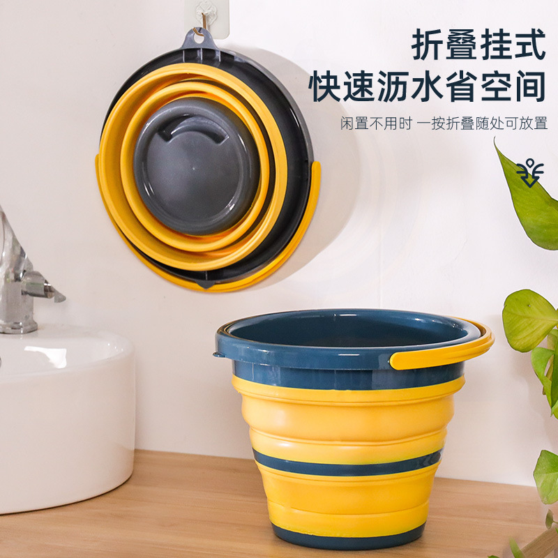 家用车用便携硅胶折叠水桶批发 户外钓鱼便携式折叠伸缩硅胶 水桶 - Image 4